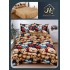 Lenjerie de Pat dublu, Bumbac Satinat Superior,4 Piese Cearceaf de pat 240 x 250 cm, A50-80