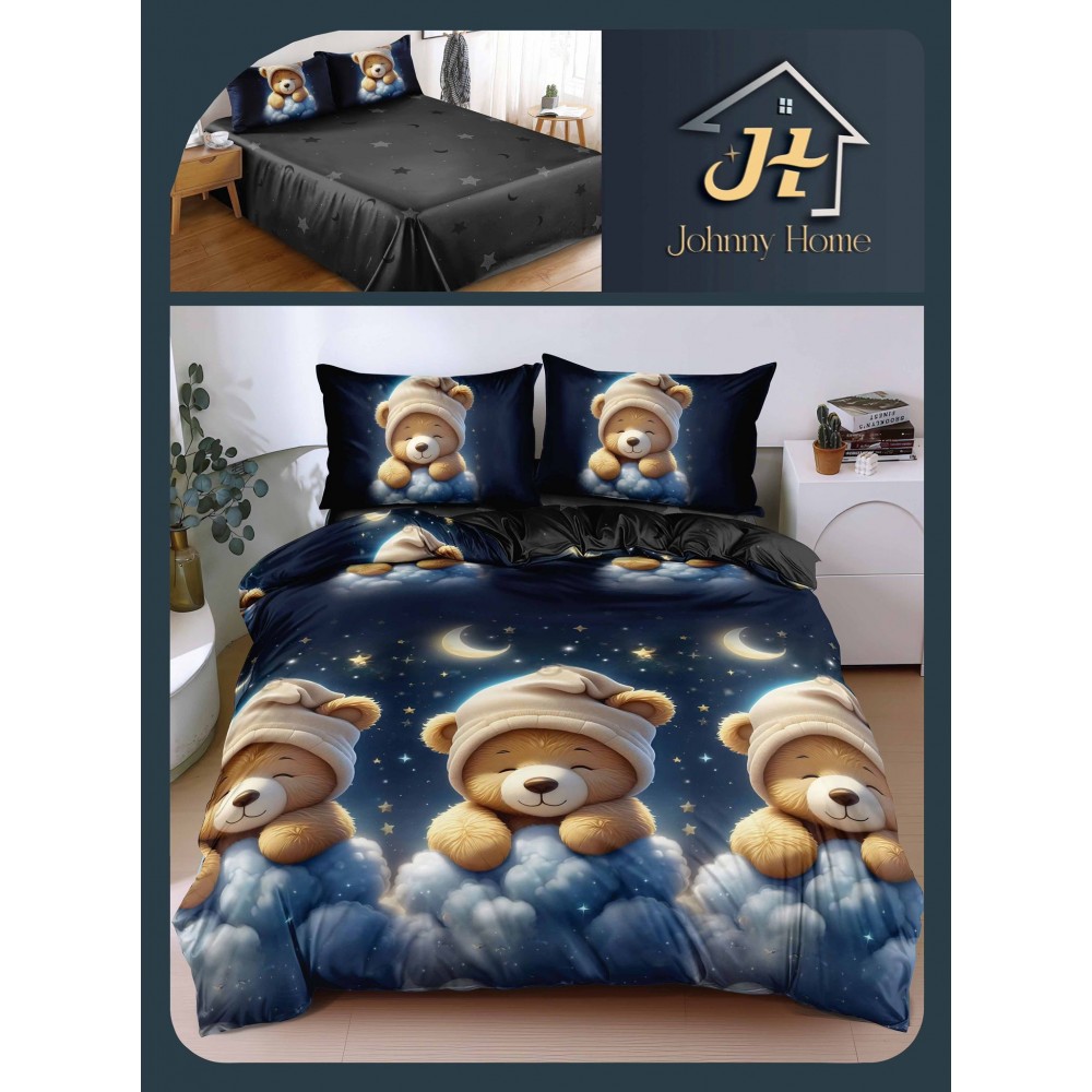Lenjerie de Pat dublu, Bumbac Satinat Superior,4 Piese Cearceaf de pat 240 x 250 cm, A50-81 LENJERII DIN BUMBAC SATINAT