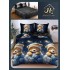 Lenjerie de Pat dublu, Bumbac Satinat Superior,4 Piese Cearceaf de pat 240 x 250 cm, A50-81