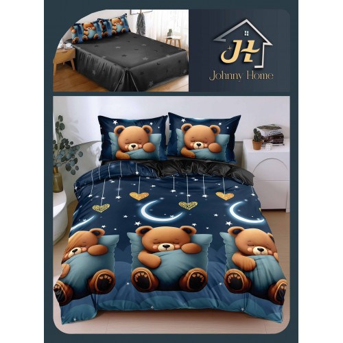 Lenjerie de Pat dublu, Bumbac Satinat Superior,4 Piese Cearceaf de pat 240 x 250 cm, A50-85