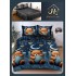 Lenjerie de Pat dublu, Bumbac Satinat Superior,4 Piese Cearceaf de pat 240 x 250 cm, A50-85