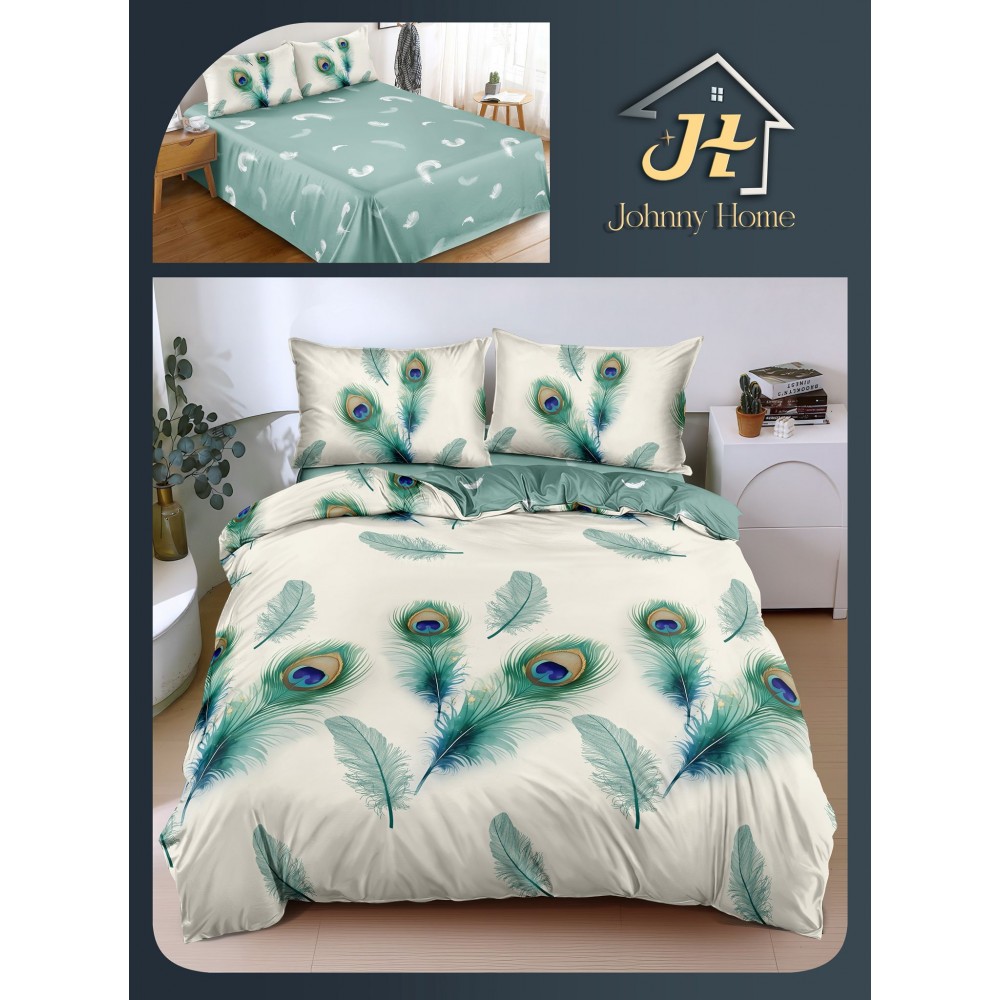 Lenjerie de Pat dublu, Bumbac Satinat Superior,4 Piese Cearceaf de pat 240 x 250 cm, A50-88 LENJERII DIN BUMBAC SATINAT