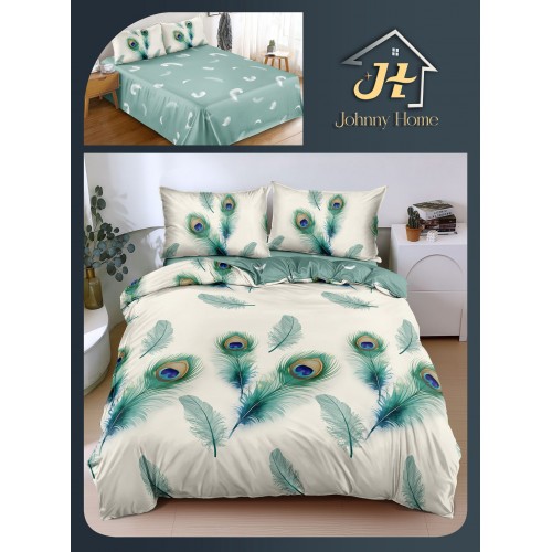 Lenjerie de Pat dublu, Bumbac Satinat Superior,4 Piese Cearceaf de pat 240 x 250 cm, A50-88