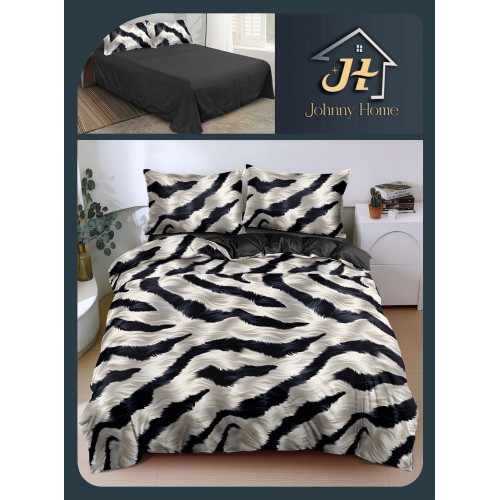 Lenjerie de Pat dublu, Bumbac Satinat Superior,4 Piese Cearceaf de pat 240 x 250 cm, A50-89