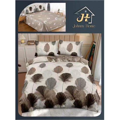 Lenjerie de Pat dublu, Bumbac Satinat Superior,4 Piese Cearceaf de pat 240 x 250 cm, A50-94