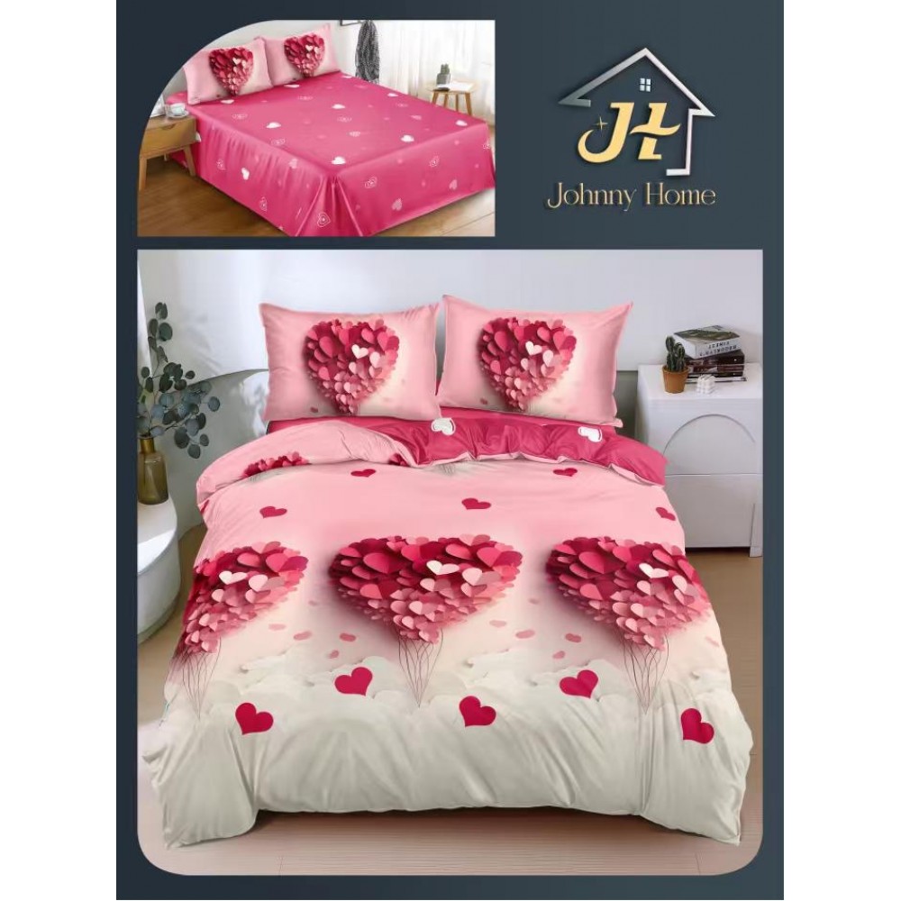 Lenjerie de Pat dublu, Bumbac Satinat Superior,4 Piese Cearceaf de pat 240 x 250 cm, A50-96 LENJERII DIN BUMBAC SATINAT