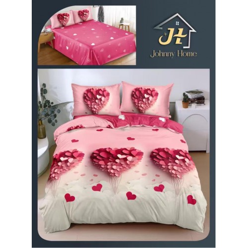 Lenjerie de Pat dublu, Bumbac Satinat Superior,4 Piese Cearceaf de pat 240 x 250 cm, A50-96