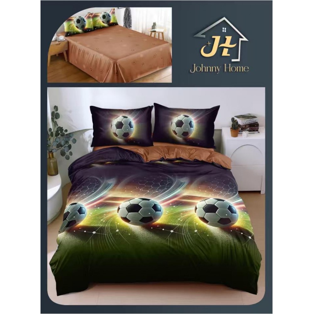 Lenjerie de Pat dublu, Bumbac Satinat Superior,4 Piese Cearceaf de pat 240 x 250 cm, A50-98 LENJERII DIN BUMBAC SATINAT