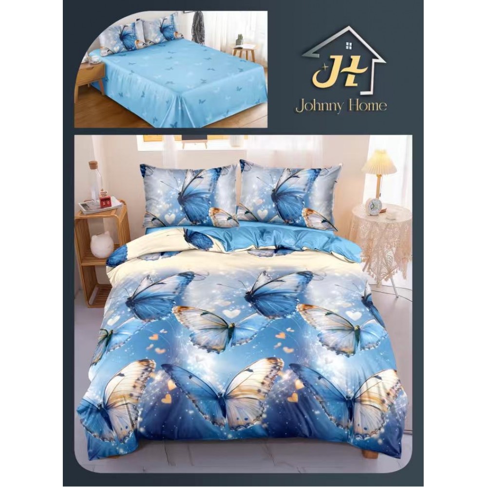 Lenjerie de Pat dublu, Bumbac Satinat Superior,4 Piese Cearceaf de pat 240 x 250 cm, A50-101 LENJERII DIN BUMBAC SATINAT