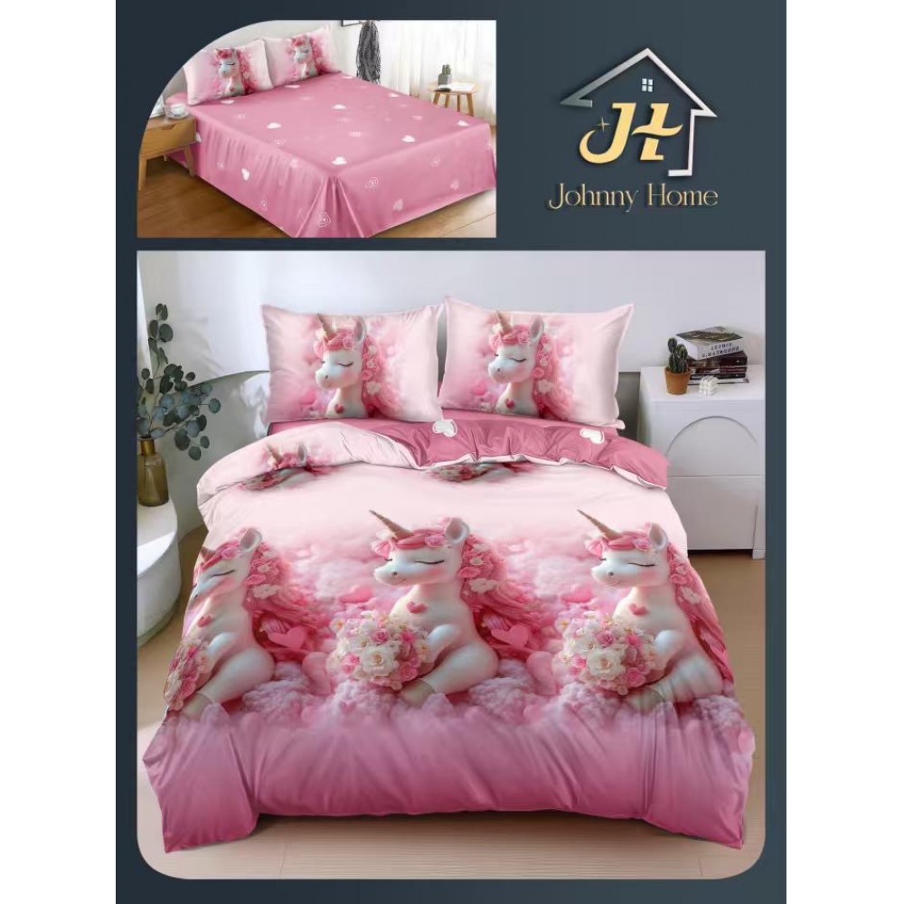 Lenjerie de Pat dublu, Bumbac Satinat Superior,4 Piese Cearceaf de pat 240 x 250 cm, A50-102 LENJERII DIN BUMBAC SATINAT