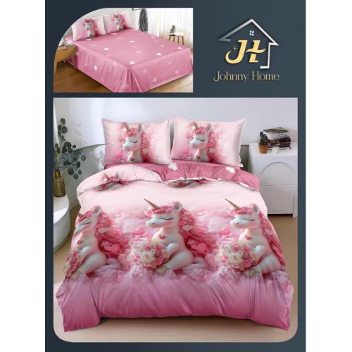 Lenjerie de Pat dublu, Bumbac Satinat Superior,4 Piese Cearceaf de pat 240 x 250 cm, A50-102