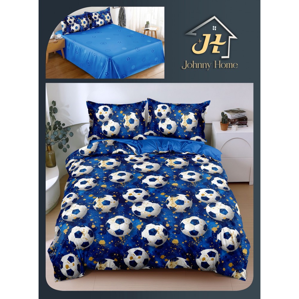 Lenjerie de Pat dublu, Bumbac Satinat Superior,4 Piese Cearceaf de pat 240 x 250 cm, A50-107 LENJERII DIN BUMBAC SATINAT
