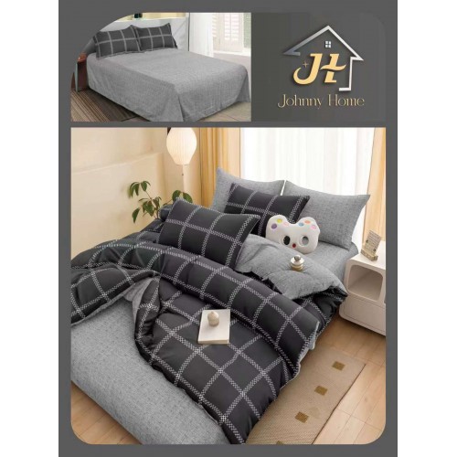 Lenjerie de Pat dublu, Bumbac Satinat Superior,4 Piese Cearceaf de pat 240 x 250 cm, A50-111