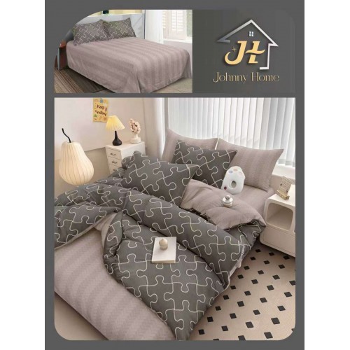 Lenjerie de Pat dublu, Bumbac Satinat Superior,4 Piese Cearceaf de pat 240 x 250 cm, A50-112