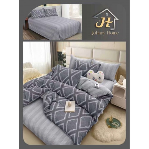 Lenjerie de Pat dublu, Bumbac Satinat Superior,4 Piese Cearceaf de pat 240 x 250 cm, A50-114