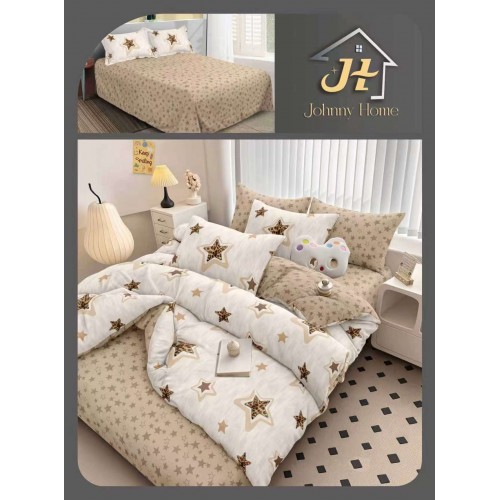 Lenjerie de Pat dublu, Bumbac Satinat Superior,4 Piese Cearceaf de pat 240 x 250 cm, A50-116