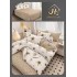Lenjerie de Pat dublu, Bumbac Satinat Superior,4 Piese Cearceaf de pat 240 x 250 cm, A50-116