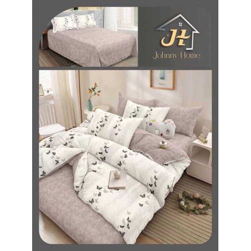 Lenjerie de Pat dublu, Bumbac Satinat Superior,4 Piese Cearceaf de pat 240 x 250 cm, A50-117