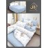 Lenjerie de Pat dublu, Bumbac Satinat Superior,4 Piese Cearceaf de pat 240 x 250 cm, A50-118