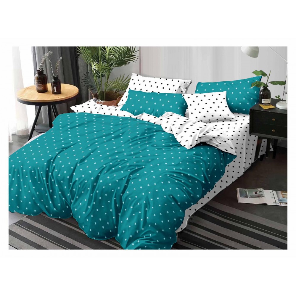 Lenjerie de pat dublu Din Finet, 6 piese, Pentru pat de 2 persoane, 240x250 cm R60-5 Lenjerii din finet 6 piese