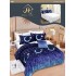 Lenjerie de pat dublu Din Finet, 6 piese, Pentru pat de 2 persoane, 240x250 cm R60-15