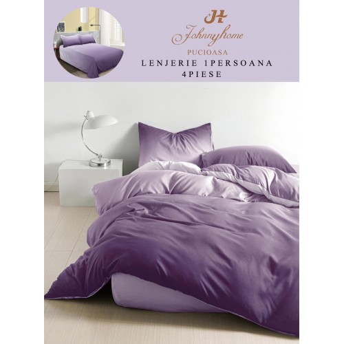 Lenjerie De Pat 1 Persoana 4 Piese, din Bumbac Finet, Cearceaf de pat 155x200cm, Y60-22