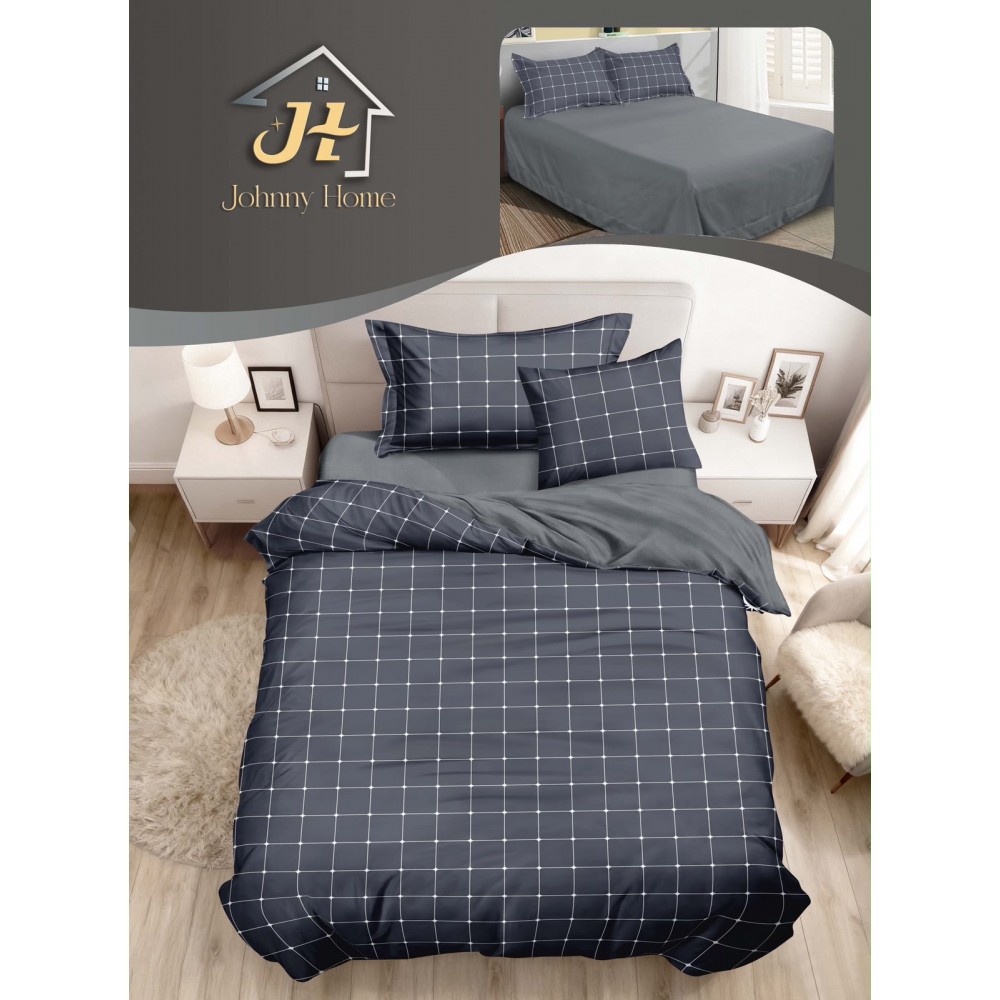 Lenjerie De Pat 1 Persoana 4 Piese, din Bumbac Finet, Cearceaf de pat 155x200cm, Y60-50 LENJERII DIN FINET 4 PIESE / 1 PERSOANA ELEGANT HOME PUCIOASA