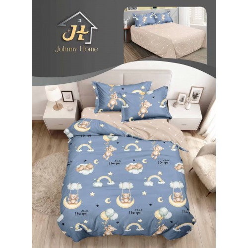 Lenjerie De Pat 1 Persoana 4 Piese, din Bumbac Finet, Cearceaf de pat 155x200cm, Y60-52