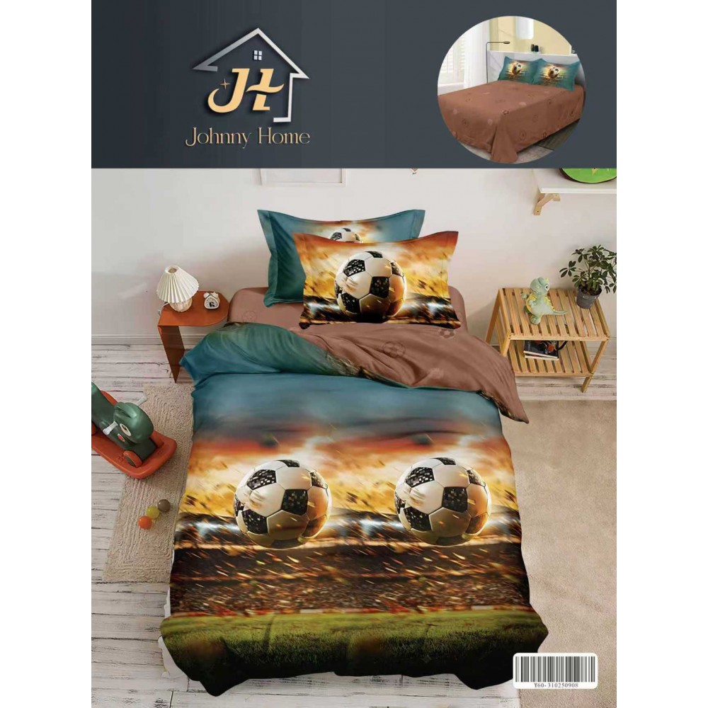 Lenjerie De Pat 1 Persoana 4 Piese, din Bumbac Finet, Cearceaf de pat 155x200cm, Y60-65 LENJERII DIN FINET 4 PIESE / 1 PERSOANA ELEGANT HOME PUCIOASA