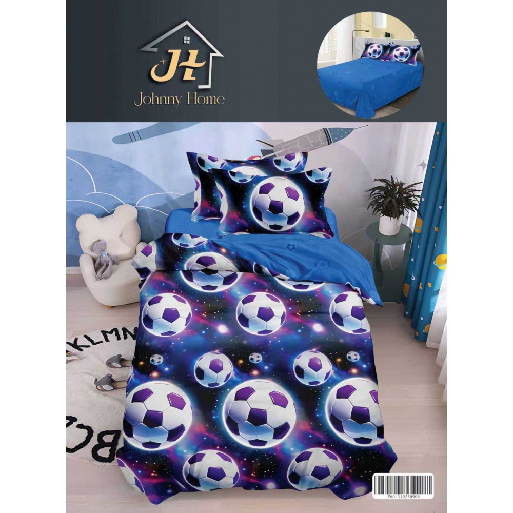 Lenjerie De Pat 1 Persoana 4 Piese, din Bumbac Finet, Cearceaf de pat 155x200cm, Y60-72 LENJERII DIN FINET 4 PIESE / 1 PERSOANA ELEGANT HOME PUCIOASA
