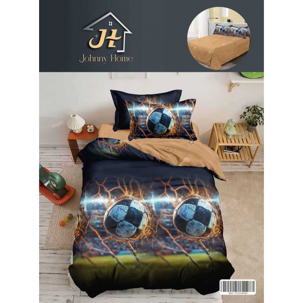 Lenjerie De Pat 1 Persoana 4 Piese, din Bumbac Finet, Cearceaf de pat 155x200cm, Y60-81 LENJERII DIN FINET 4 PIESE / 1 PERSOANA ELEGANT HOME PUCIOASA