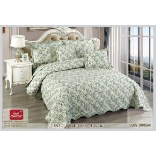 Cuvertură Pat Dublu, 5 Piese, Bumbac 100% , Imprimat –Calitate Premium, 230x250 cm, CUVE-5
