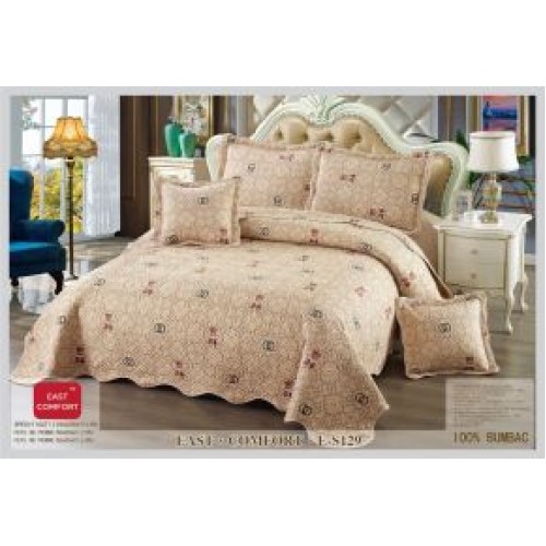 Cuvertură Pat Dublu, 5 Piese, Bumbac 100% , Imprimat –Calitate Premium, 230x250 cm, CUVE-6