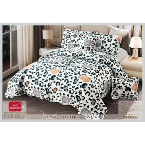 Cuvertură Pat Dublu, 5 Piese, Bumbac 100% , Imprimat –Calitate Premium, 230x250 cm, CUVE-10