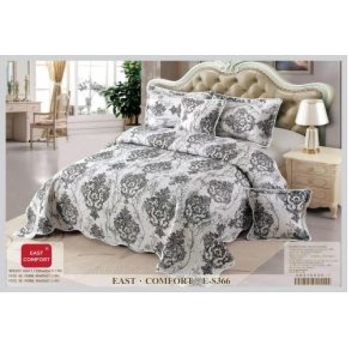 Cuvertură Pat Dublu, 5 Piese, Bumbac 100% , Imprimat –Calitate Premium, 230x250 cm, CUVE-12