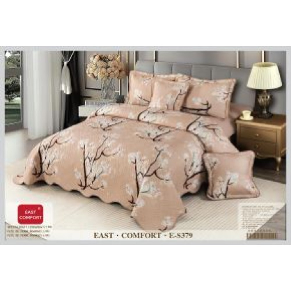 Cuvertură Pat Dublu, 5 Piese, Bumbac 100% , Imprimat –Calitate Premium, 230x250 cm, CUVE-14 Cuverturi din bumbac 5 piese