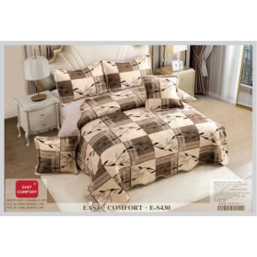 Cuvertură Pat Dublu, 5 Piese, Bumbac 100% , Imprimat –Calitate Premium, 230x250 cm, CUVE-19 Cuverturi din bumbac 5 piese