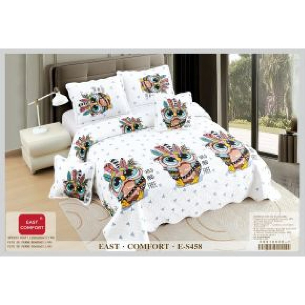 Cuvertură Pat Dublu, 5 Piese, Bumbac 100% , Imprimat –Calitate Premium, 230x250 cm, CUVE-22 Cuverturi din bumbac 5 piese