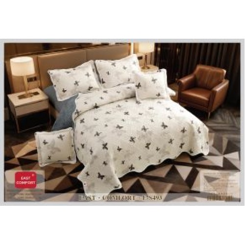 Cuvertură Pat Dublu, 5 Piese, Bumbac 100% , Imprimat –Calitate Premium, 230x250 cm, CUVE-23