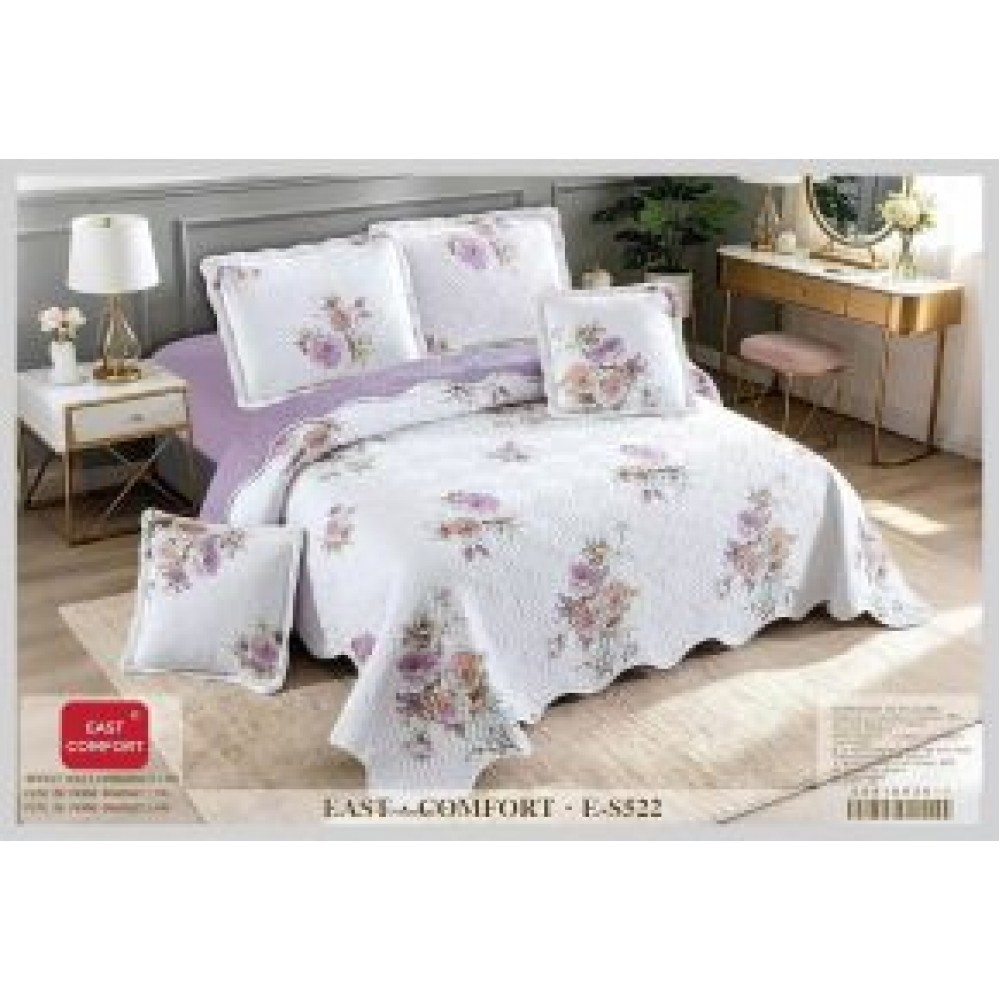 Cuvertură Pat Dublu, 5 Piese, Bumbac 100% , Imprimat –Calitate Premium, 230x250 cm, CUVE-25 Cuverturi din bumbac 5 piese