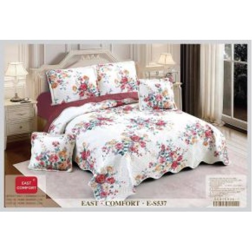 Cuvertură Pat Dublu, 5 Piese, Bumbac 100% , Imprimat –Calitate Premium, 230x250 cm, CUVE-27