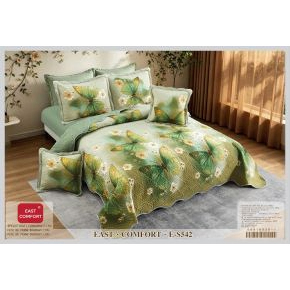 Cuvertură Pat Dublu, 5 Piese, Bumbac 100% , Imprimat –Calitate Premium, 230x250 cm, CUVE-28 Cuverturi din bumbac 5 piese