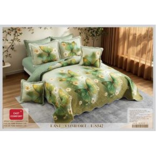 Cuvertură Pat Dublu, 5 Piese, Bumbac 100% , Imprimat –Calitate Premium, 230x250 cm, CUVE-28