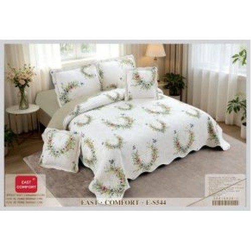 Cuvertură Pat Dublu, 5 Piese, Bumbac 100% , Imprimat –Calitate Premium, 230x250 cm, CUVE-30