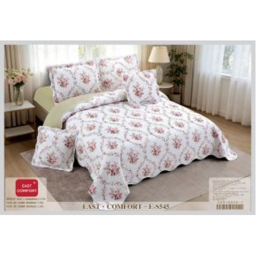 Cuvertură Pat Dublu, 5 Piese, Bumbac 100% , Imprimat –Calitate Premium, 230x250 cm, CUVE-31
