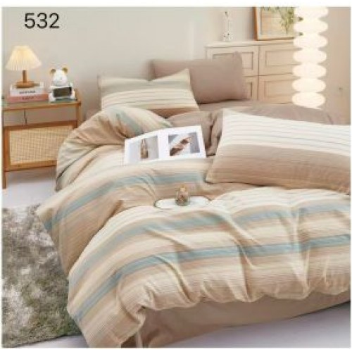 Lenjerie de pat dublu Bumbac FINET, pentru 2 persoane, 6 piese, Cearceaf de pat  230 x 250cm, CF7