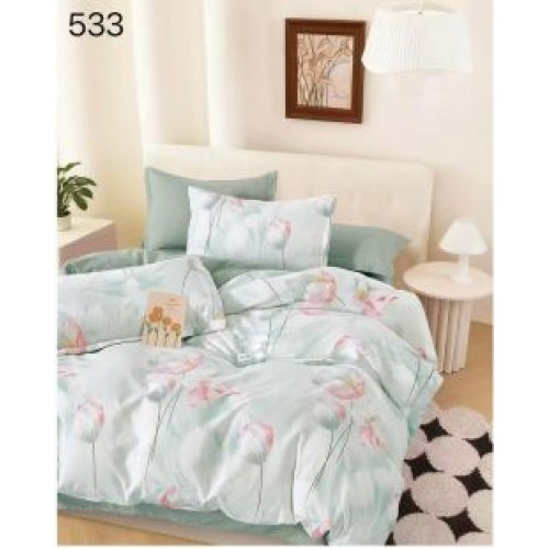 Lenjerie de pat dublu Bumbac FINET, pentru 2 persoane, 6 piese, Cearceaf de pat  230 x 250cm, CF8