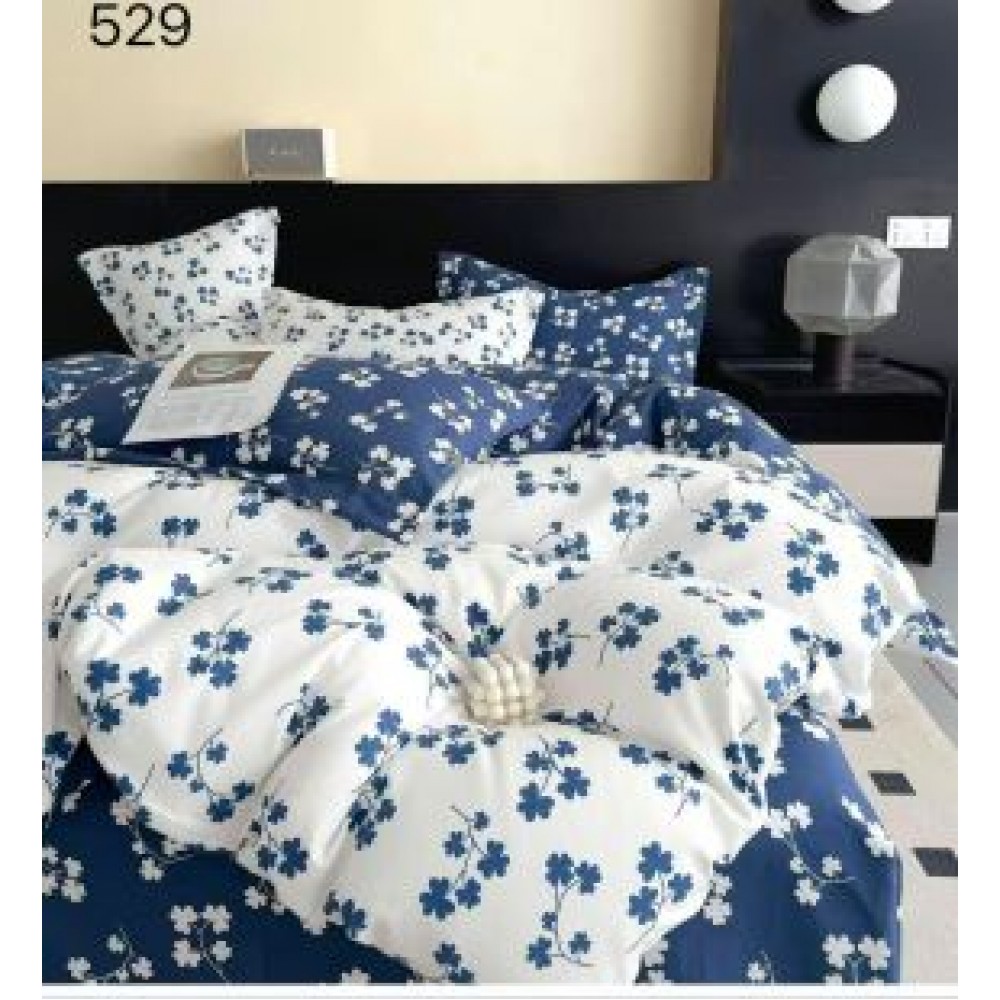Lenjerie de pat dublu Bumbac FINET, pentru 2 persoane, 6 piese, Cearceaf de pat  230 x 250cm, CF13 Lenjerii din finet 6 piese