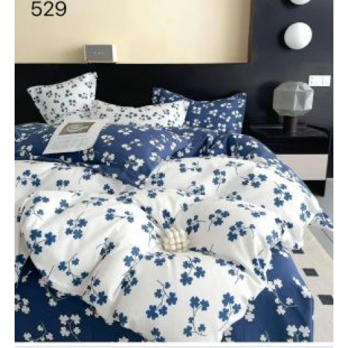 Lenjerie de pat dublu Bumbac FINET, pentru 2 persoane, 6 piese, Cearceaf de pat  230 x 250cm, CF13