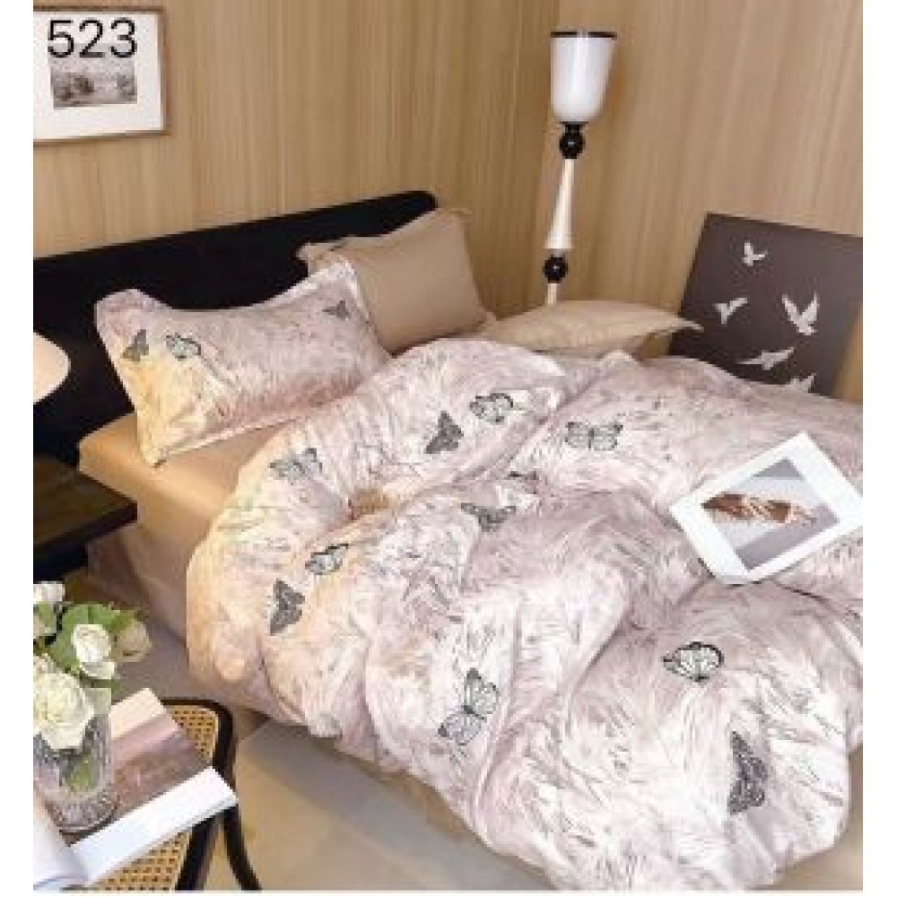 Lenjerie de pat dublu Bumbac FINET, pentru 2 persoane, 6 piese, Cearceaf de pat  230 x 250cm, CF15 Lenjerii din finet 6 piese